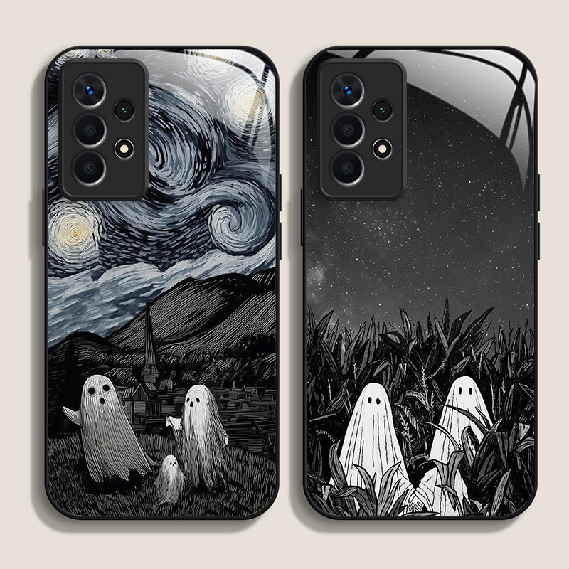 Phone Cases For Samsung S21 5G - مضحك شبح مجردة الفن نمط الزجاج