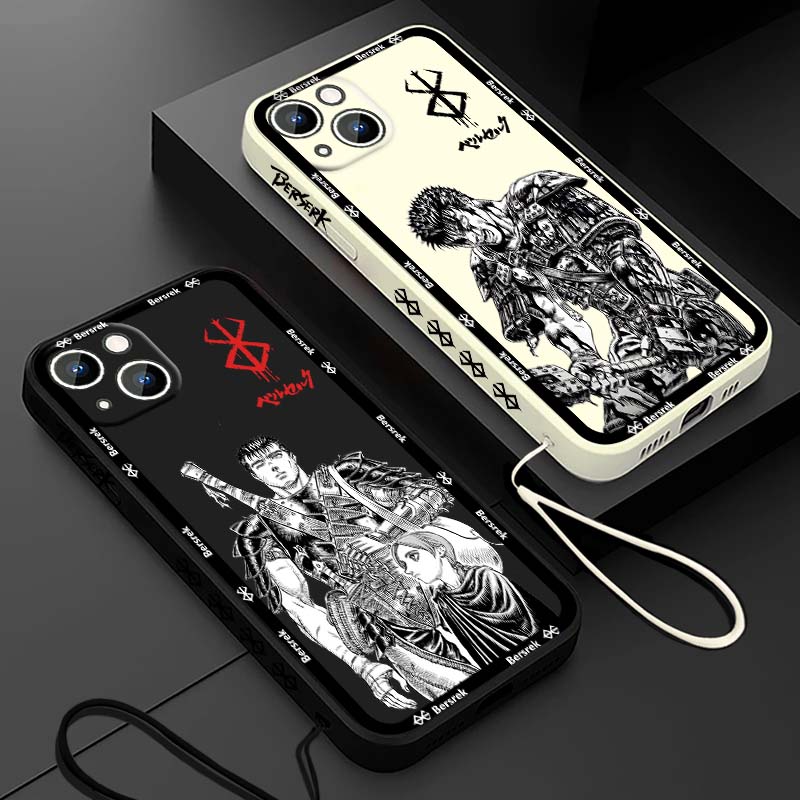 Phone Cases Iphone 16 Pro - جراب هاتف سائل بتصميم أنمي ياباني