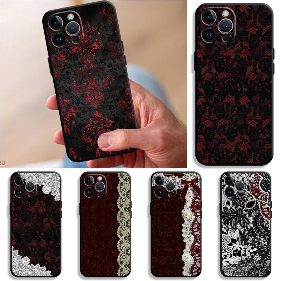 Phone Cases Xs Max - غطاء هاتف مثير من الدانتيل الأسود