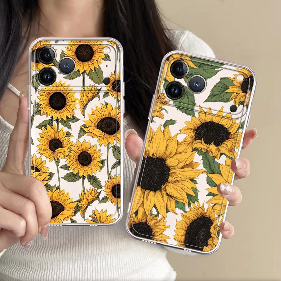 Phone Cases Xs Max - غطاء هاتف شفاف بنمط دوار الشمس