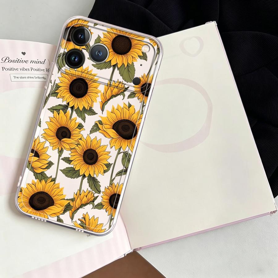 غطاء هاتف شفاف بنمط دوار الشمس - مراجعة Phone Cases Xs Max وسعره
